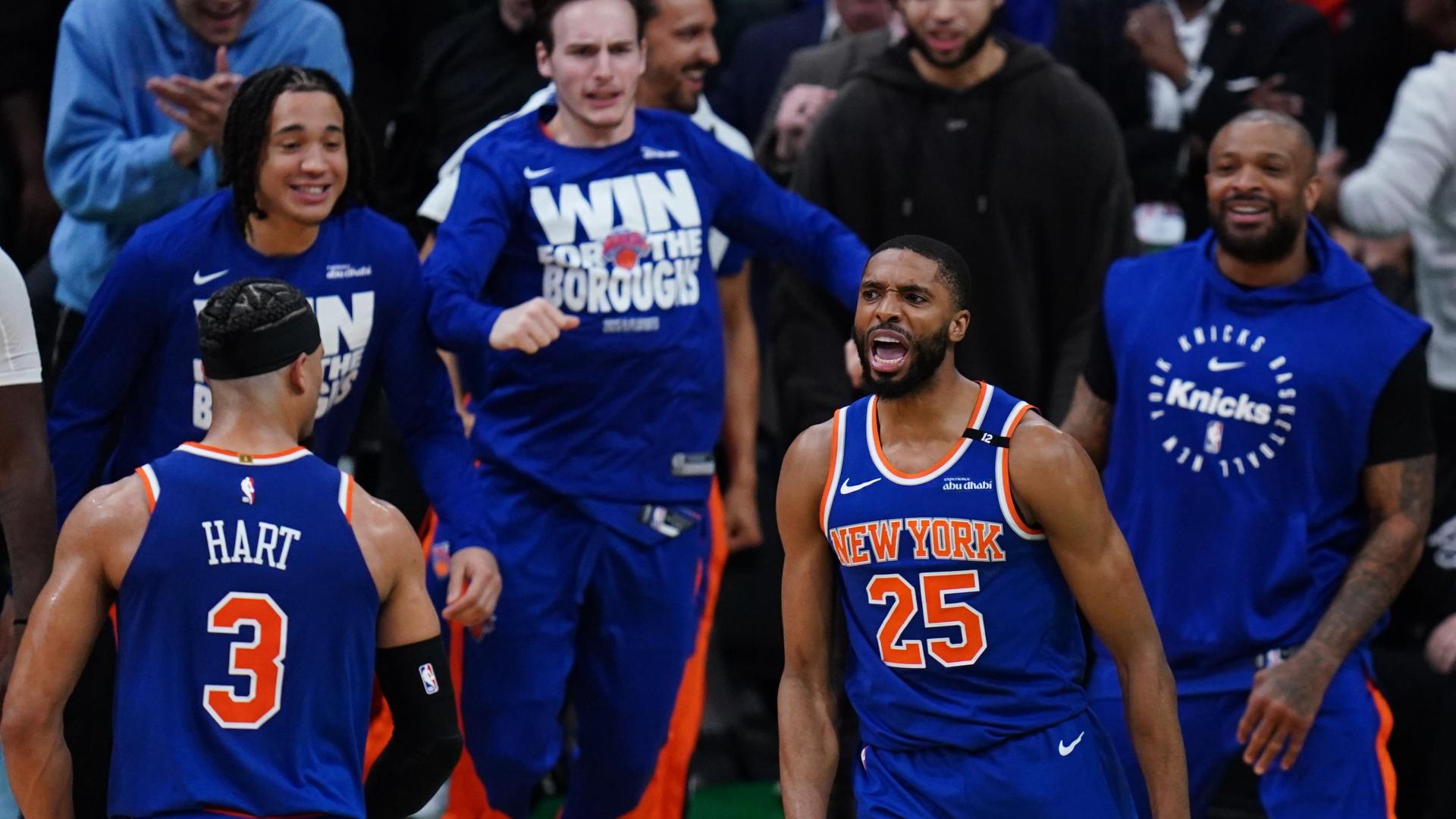 Mikal Bridges' clutch steal at buzzer seals Game 1 for Knicks