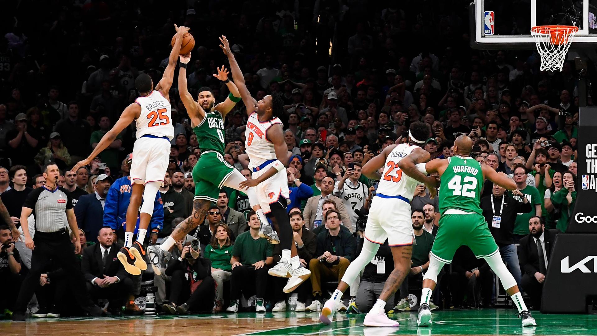 Knicks take Game 2 behind another clutch Bridges steal
