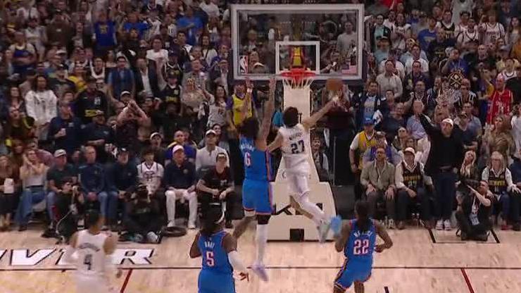 Jokic stuffs Holmgren, fires fastball to Murray for bucket
