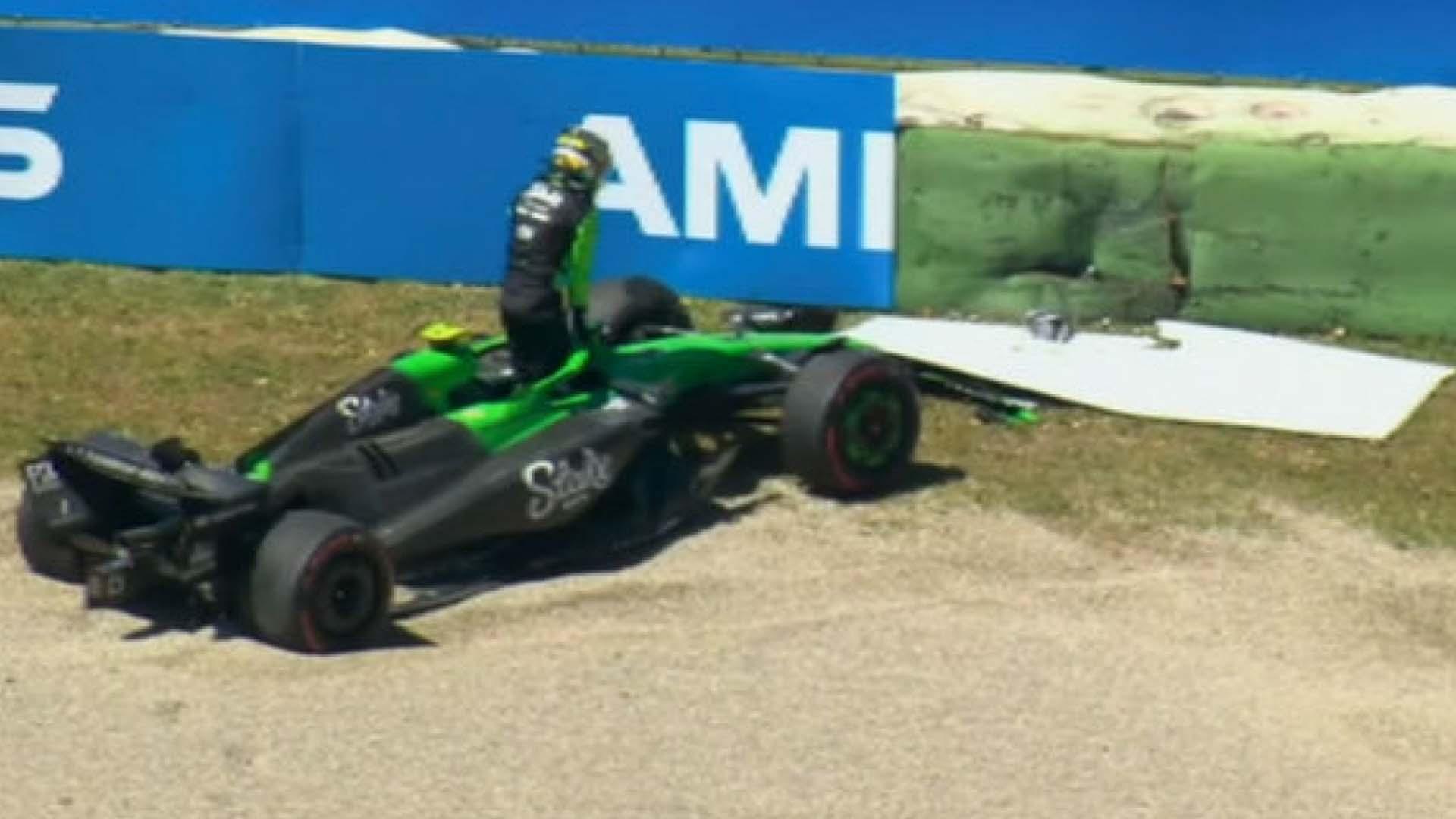 Sauber rookie Bortoleto crashes out of P1