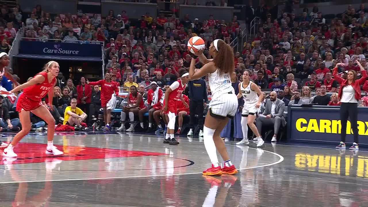 Angel Reese drains a 3-pointer from downtown for the Sky