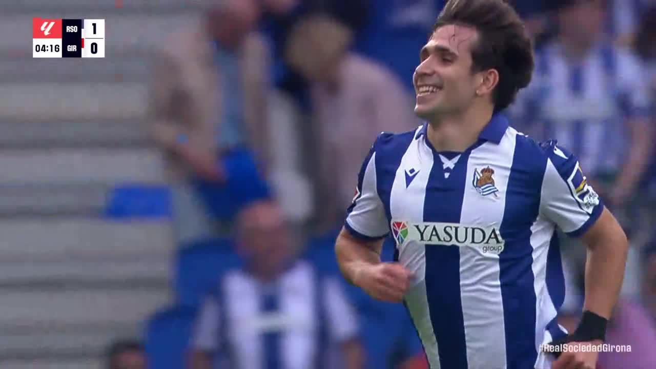Pablo Marín finds the back of the net for Real Sociedad