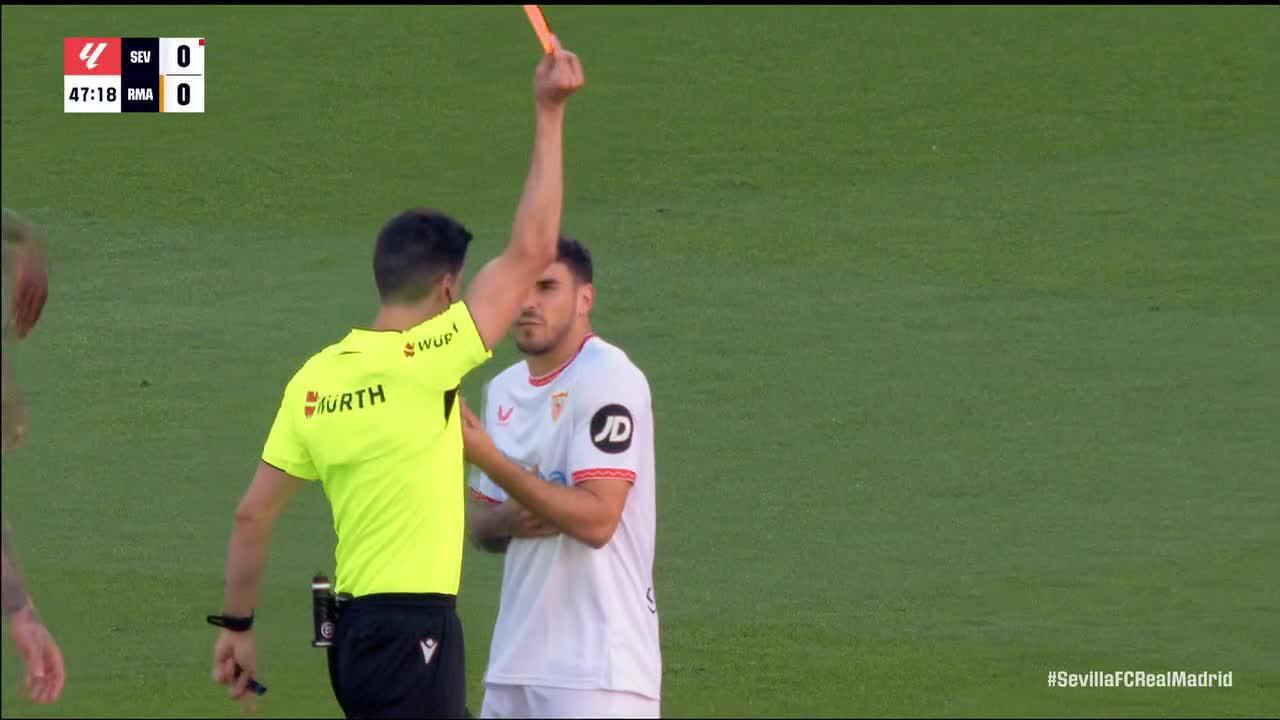 Isaac Romero shown red card for hard tackle vs. Real Madrid
