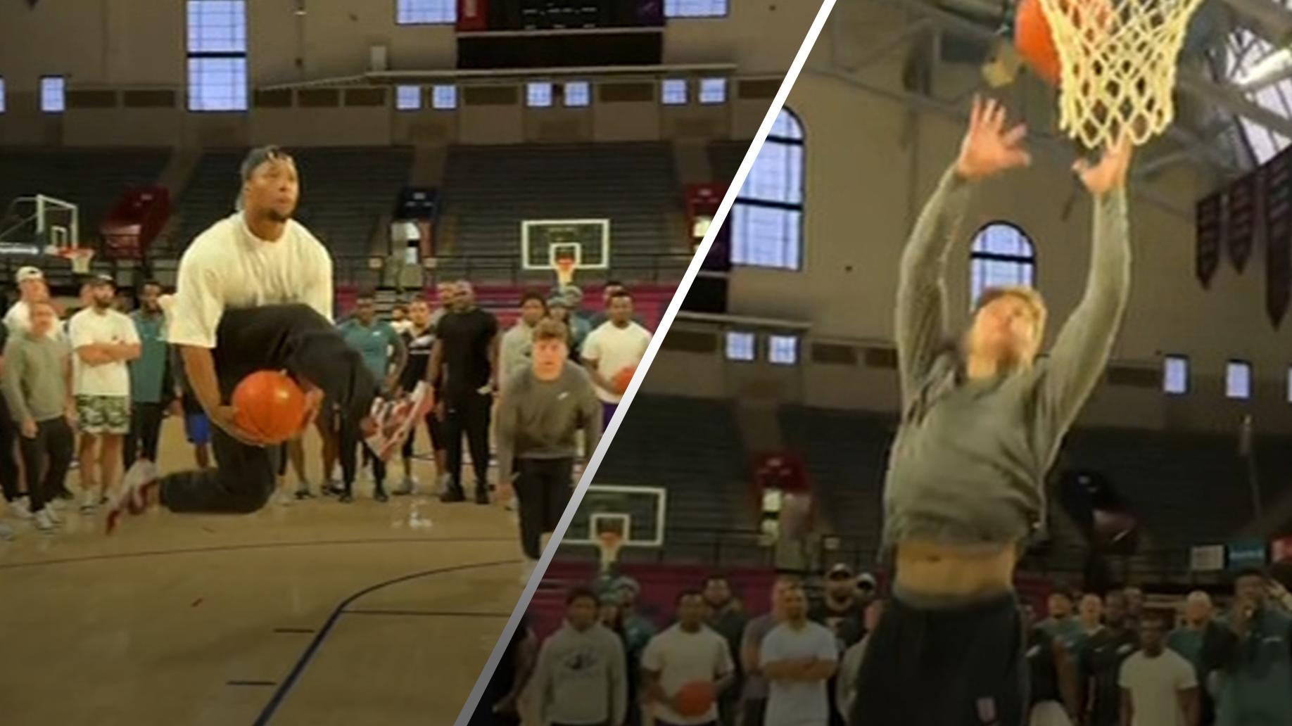 Saquon Barkley throws filthy alley-oop to Cooper DeJean
