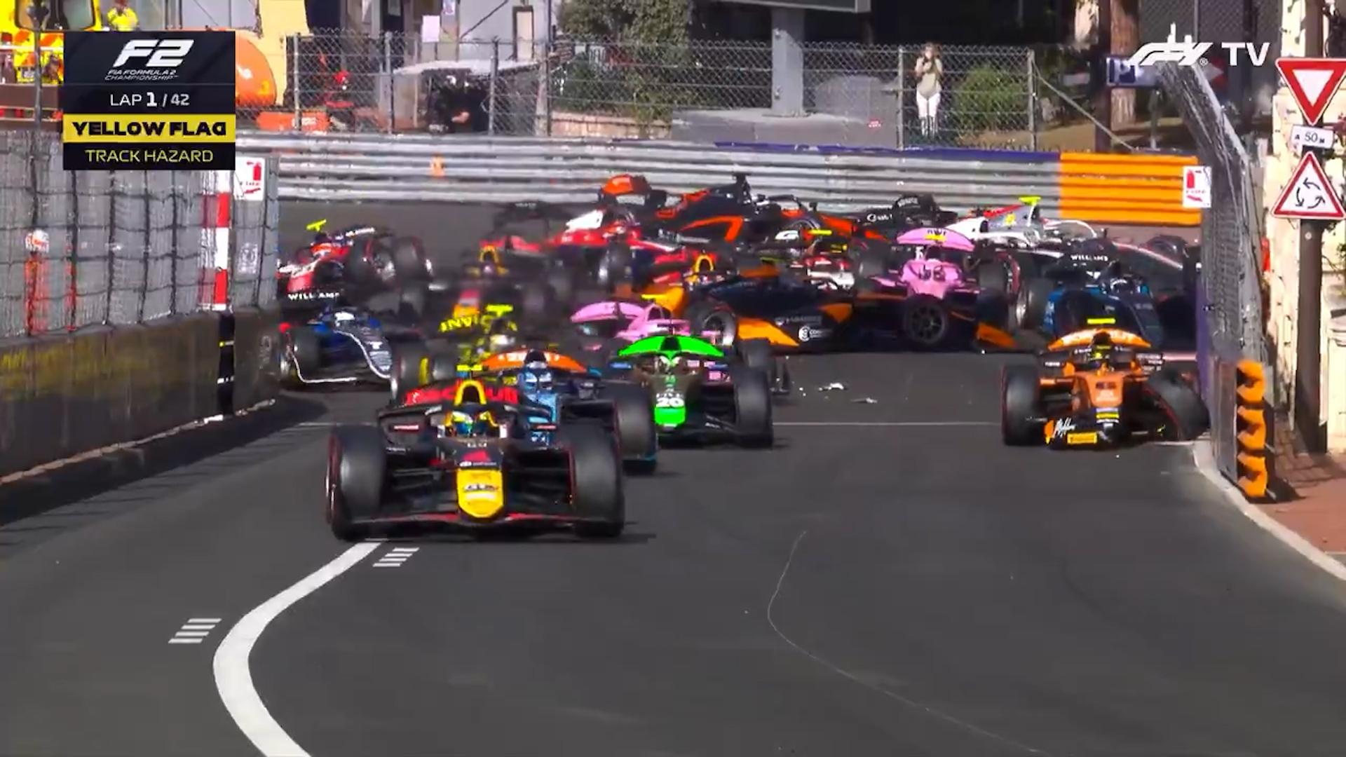 Seven eliminated after 11-car pileup during F2 in Monaco