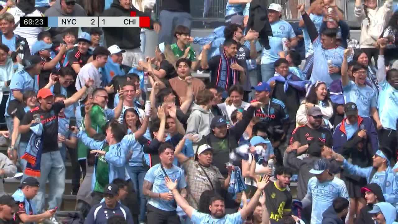 Hannes Wolf slots in the goal for New York City FC