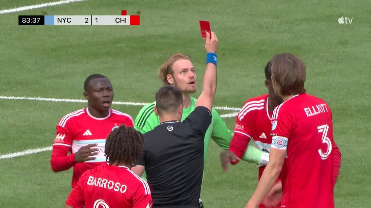 D'Avilla Dje Tah receives a red card vs. New York City FC