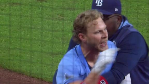 Rays' Taylor Walls Ejected After Helmet Tap During 1-0 Astros Loss