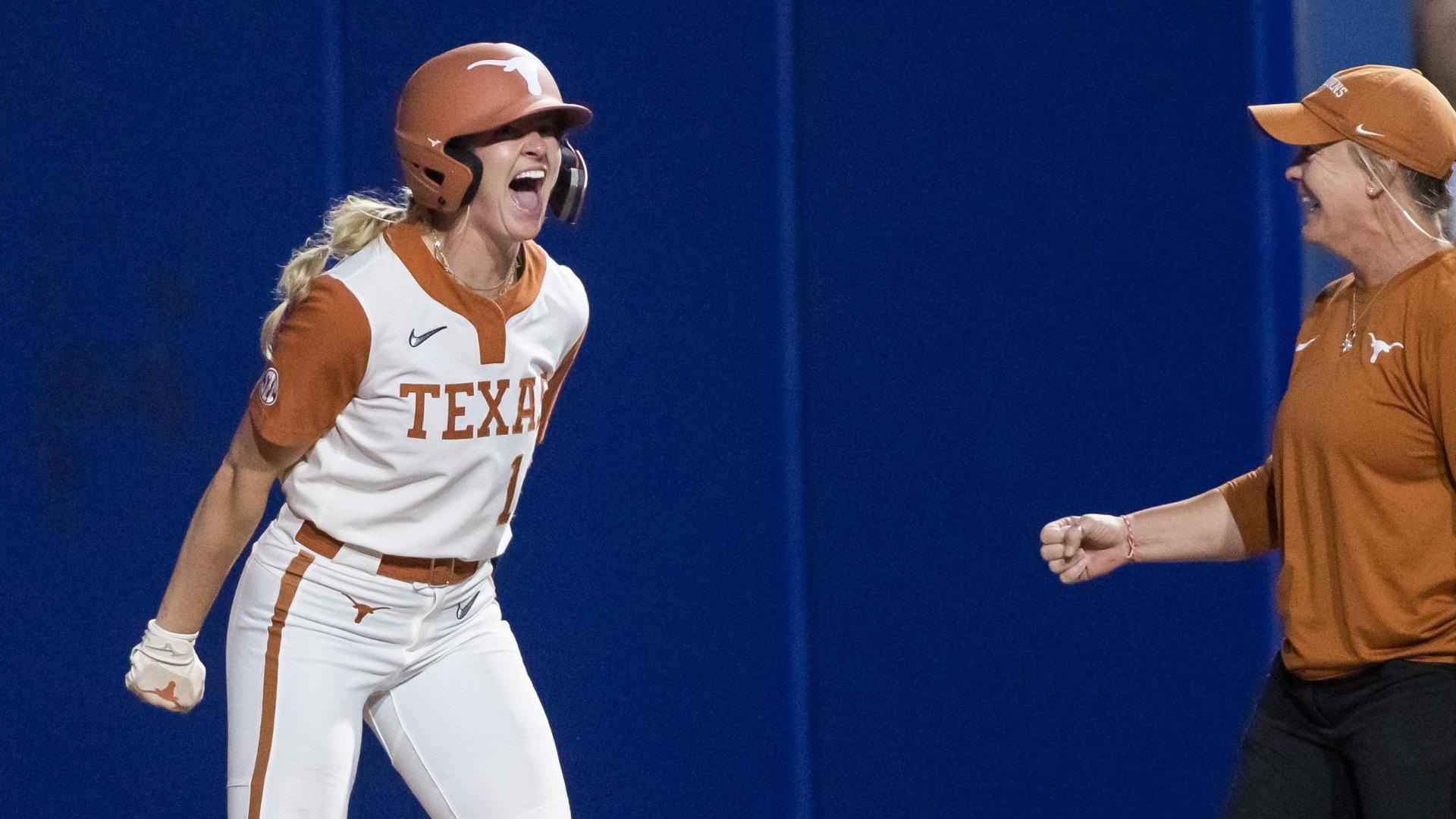 Reese Atwood swings at intentional walk pitch to give Texas the lead