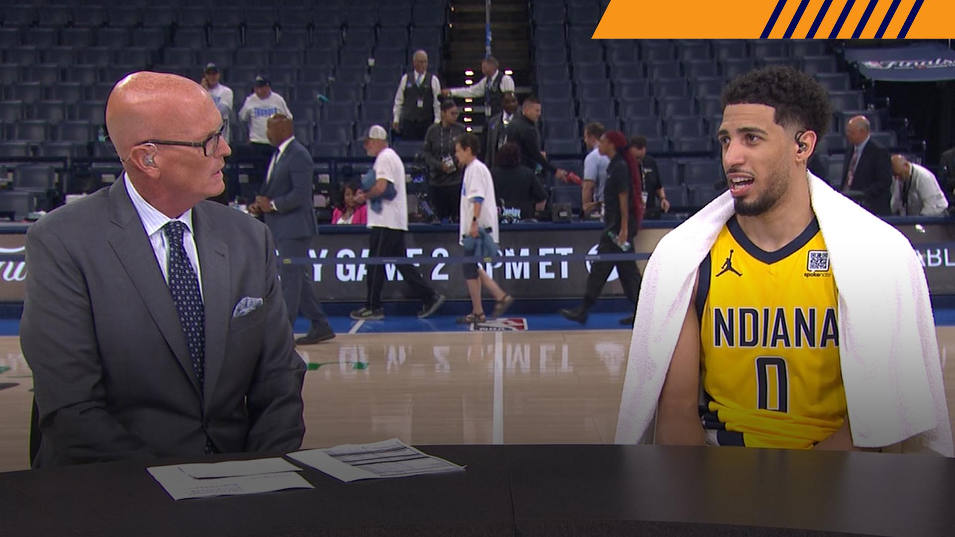 Haliburton walks through his Game 1 winner with SVP
