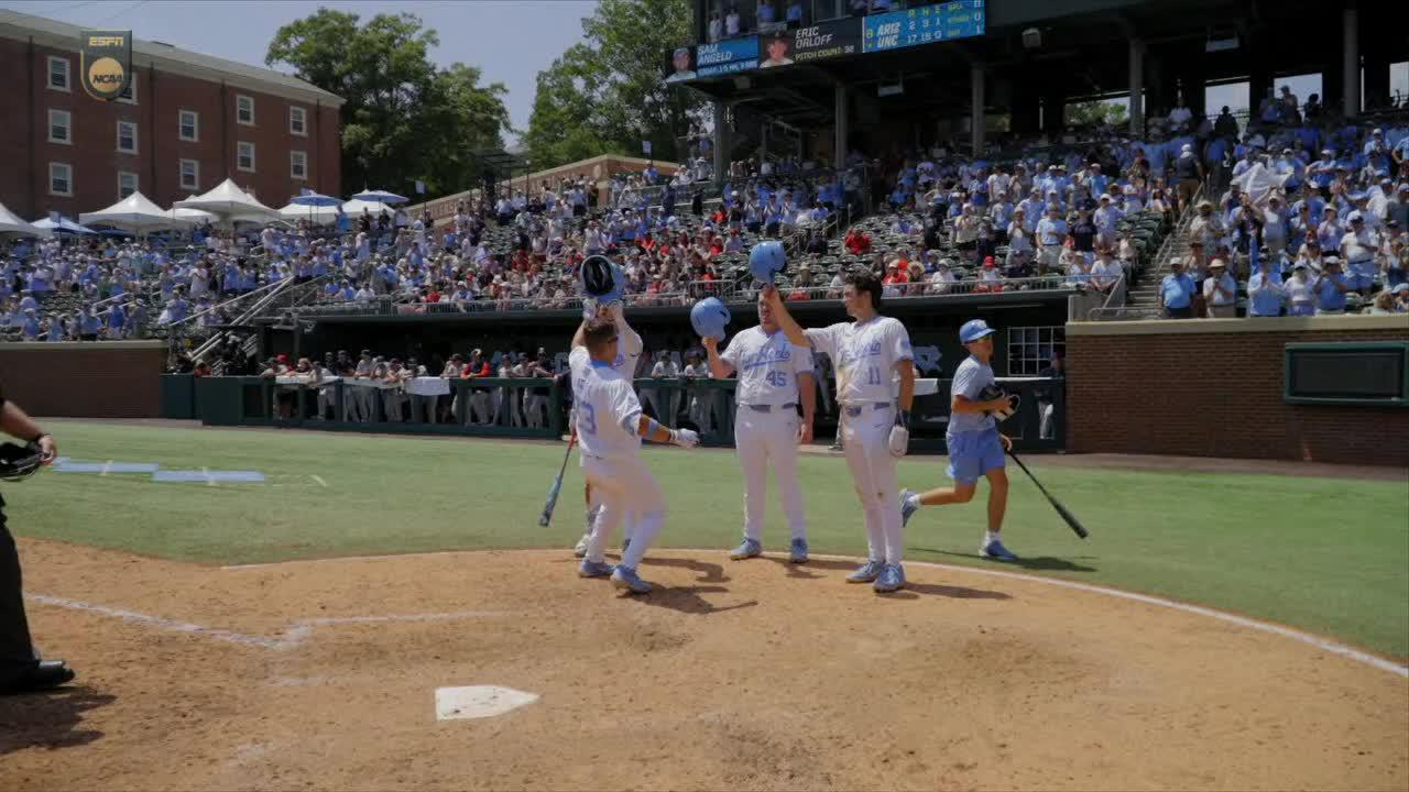 UNC's Sam Angelo crushes a 3-run HR