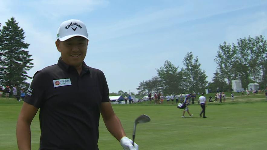 Kevin Yu holes out for eagle, takes solo lead at RBC