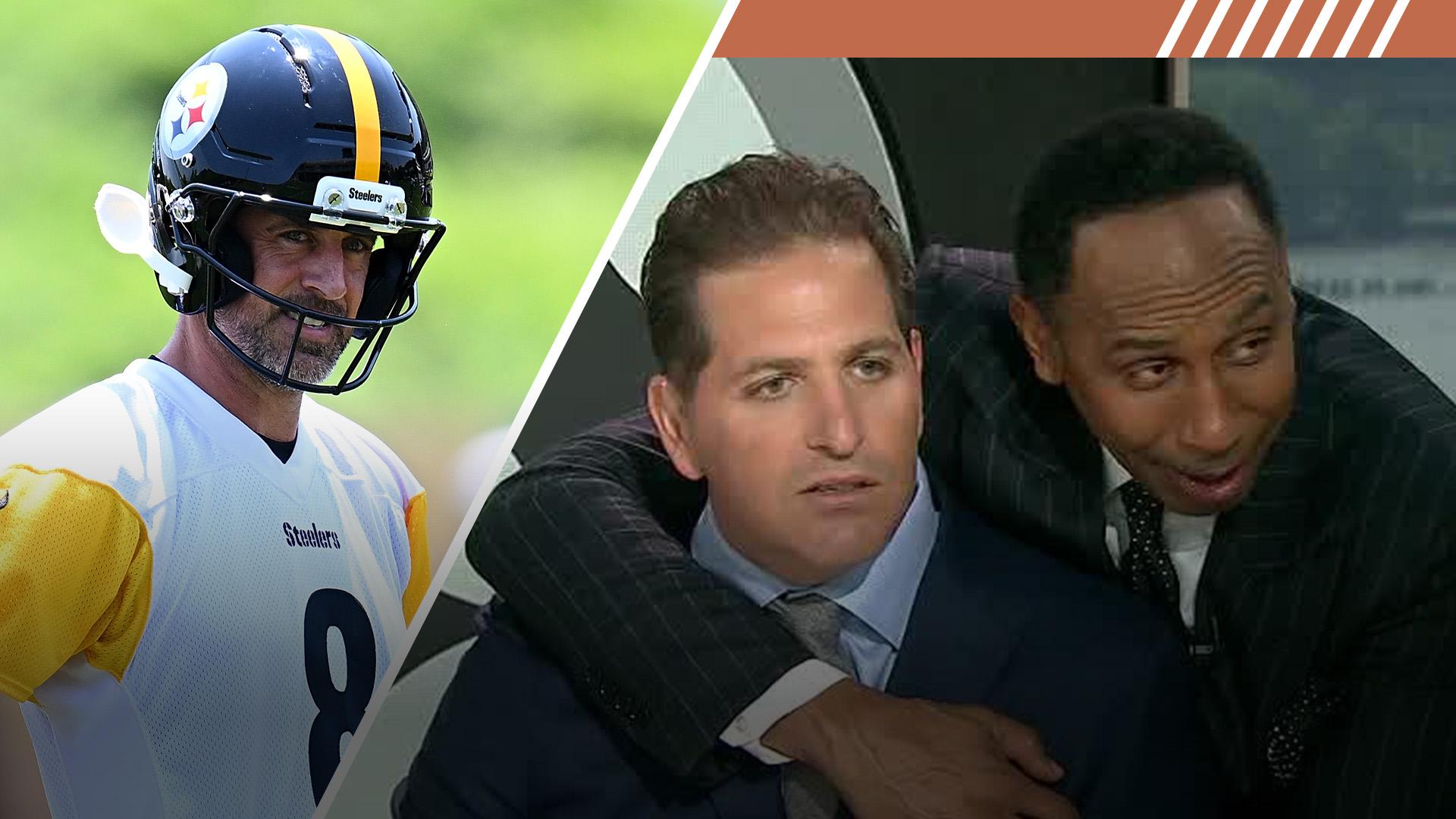 Stephen A. hugs Schrager for believing in Steelers' Super Bowl chances