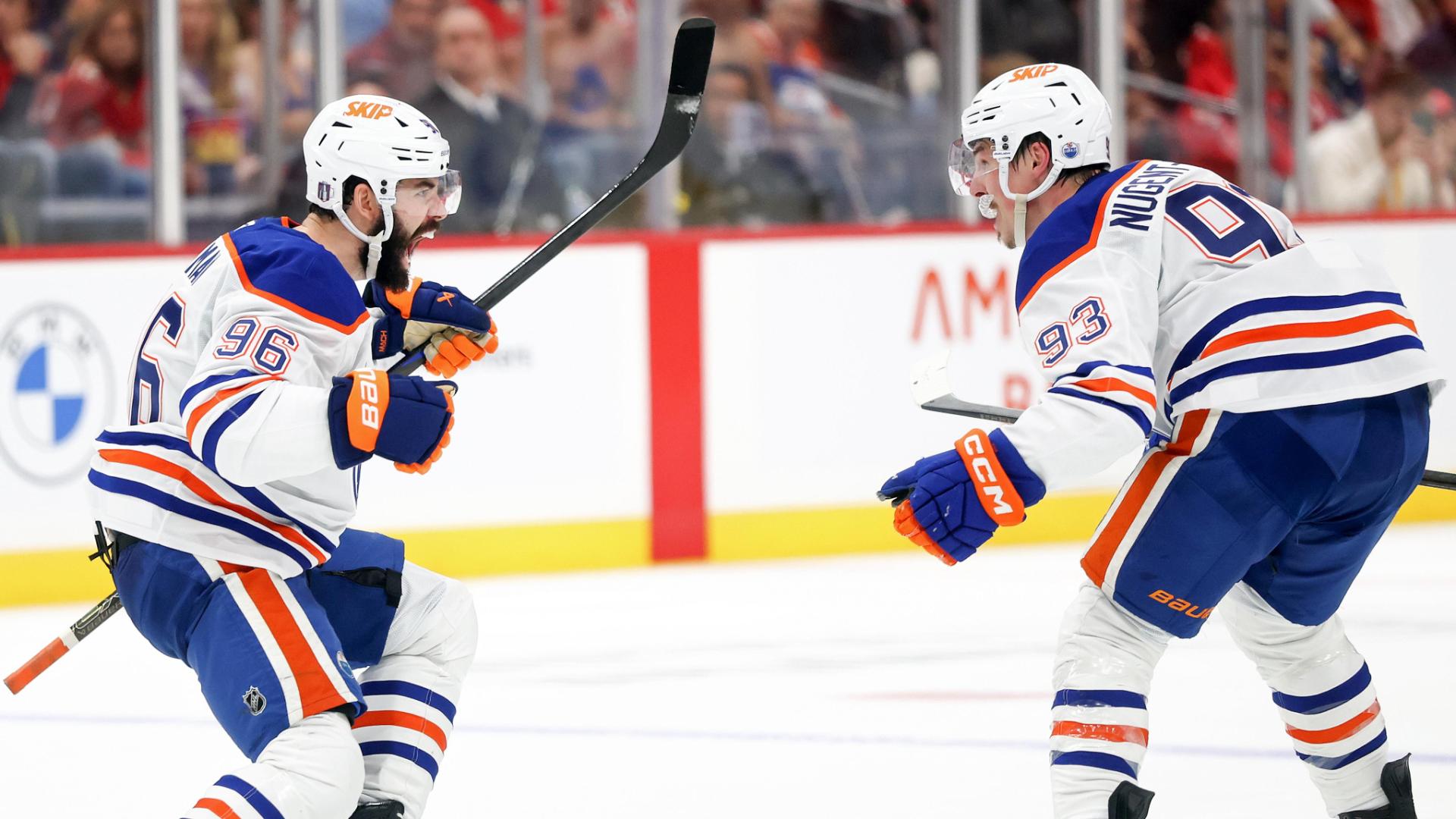 Oilers go ahead on Jake Walman's big-time slap shot
