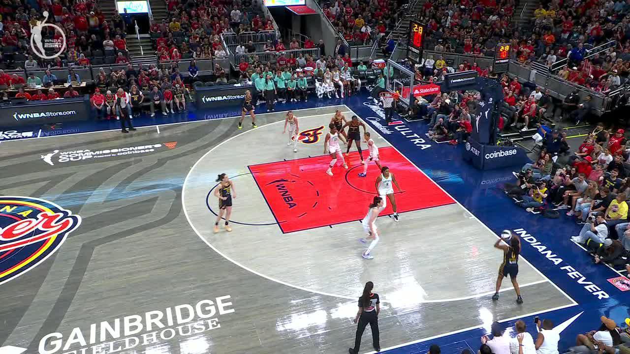 Caitlin Clark finds Kelsey Mitchell for the dagger 3
