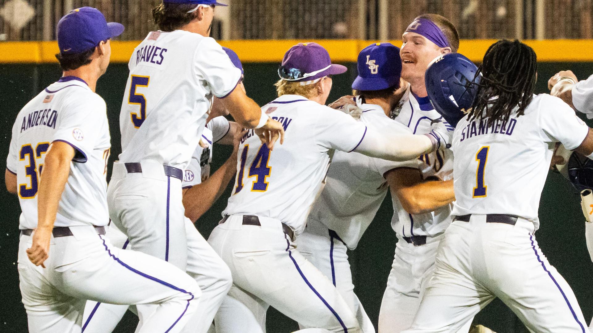 LSU outlasts Arkansas in wild game to reach MCWS finals
