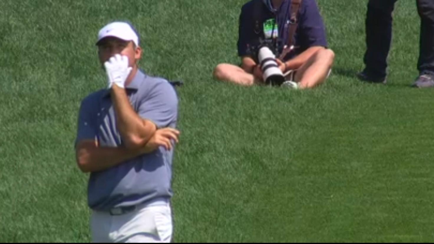 Scheffler hates his shot, still hits green on Hole 1