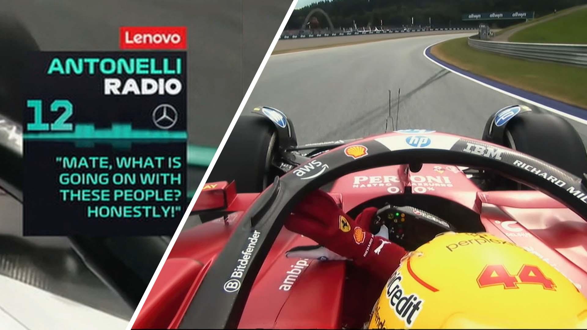 Hamilton apologises to Antonelli after close call in Austria practice