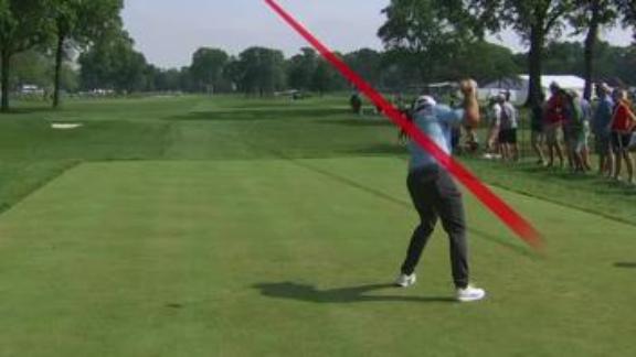 Stephan Jaeger furiously slams driver after errant tee shot