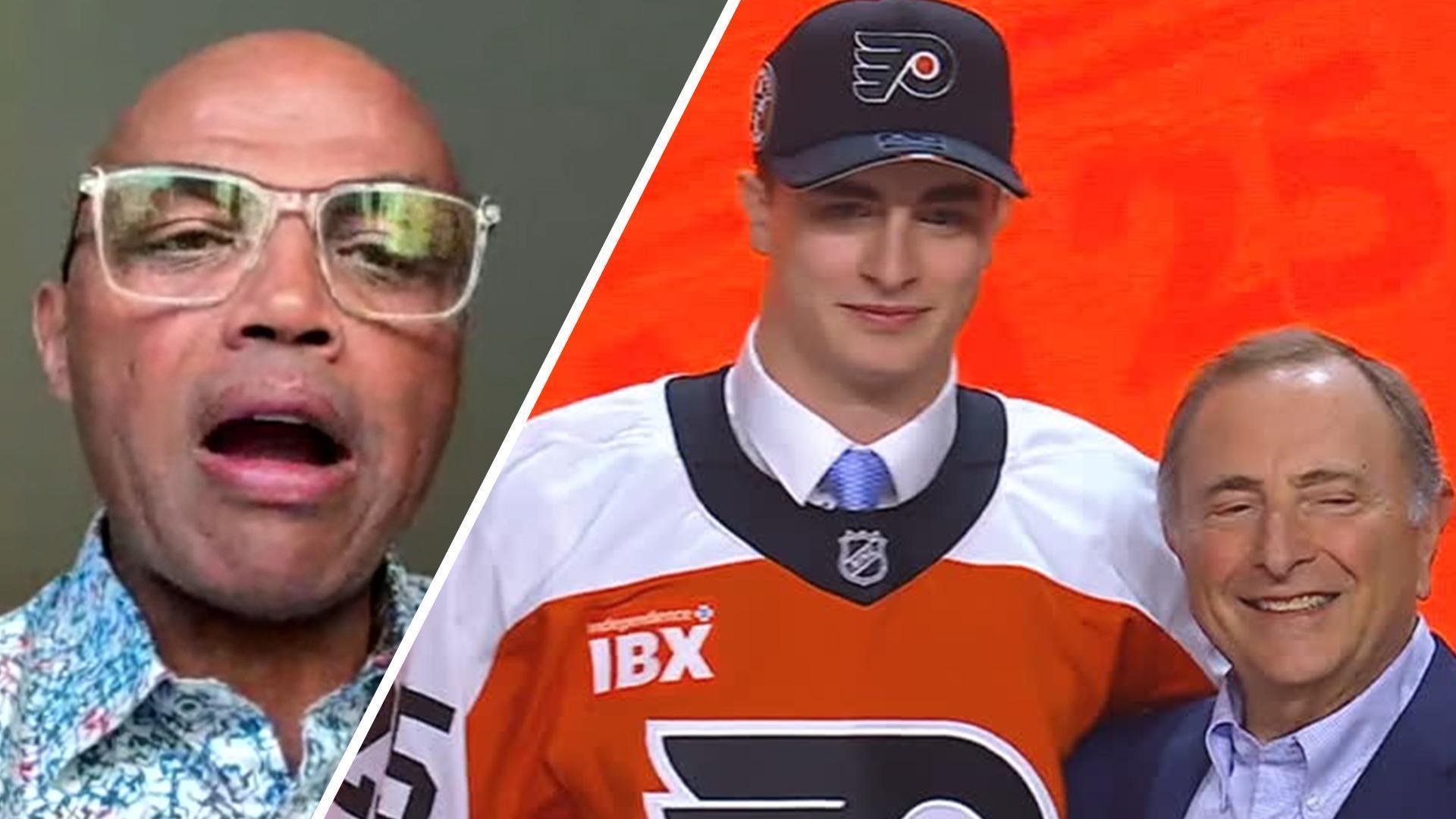 Charles Barkley announces Porter Martone as No. 6 pick in NHL draft