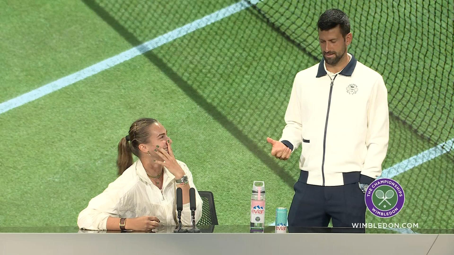 Djokovic crashes Sabalenka's press conference ahead of Wimbledon