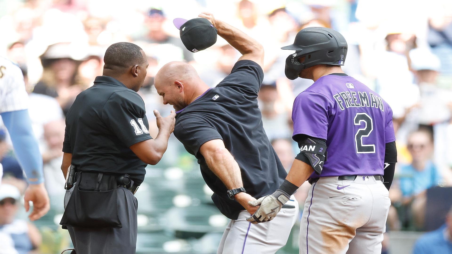 Freeman and Schaeffer tossed for arguing strike 3