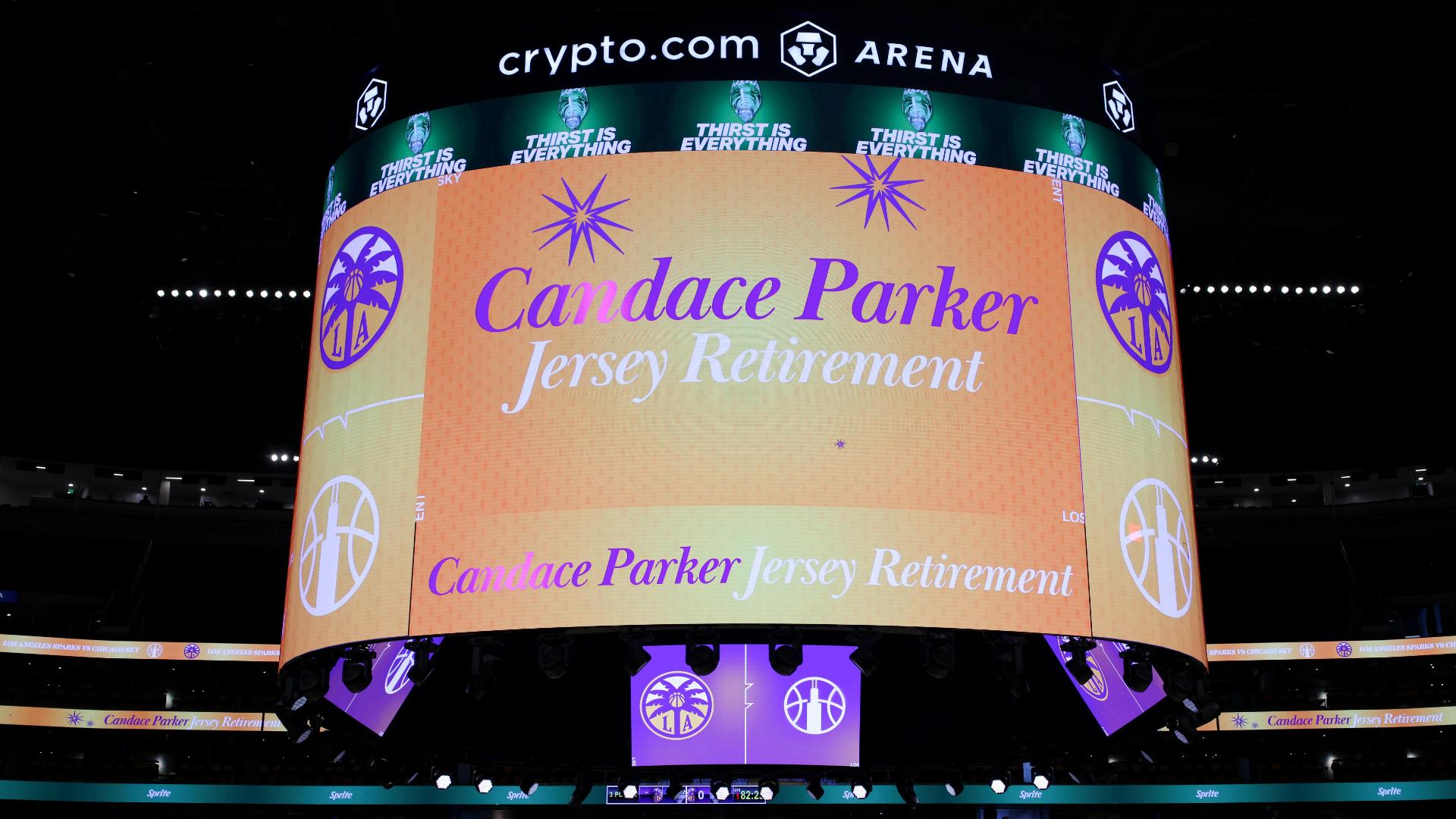 Candace Parker has jersey retired by Sparks at halftime
