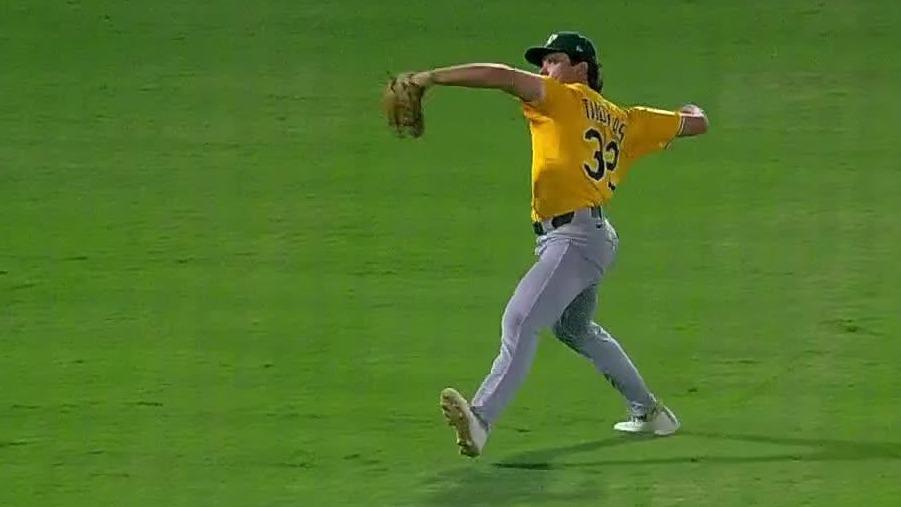 Colby Thomas' laser throw home keeps game tied