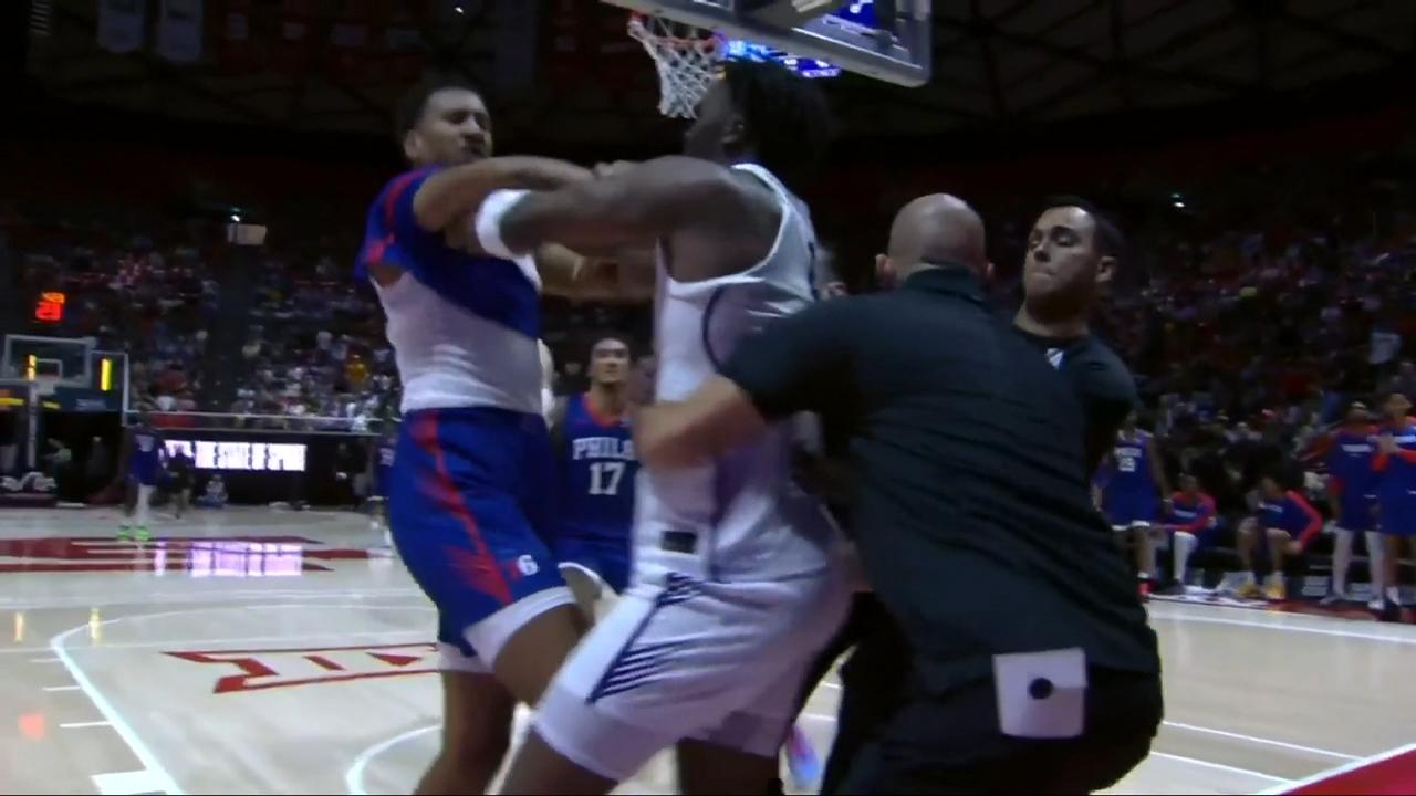 Isaiah Collier gets into scuffle with Keve Aluma during summer league