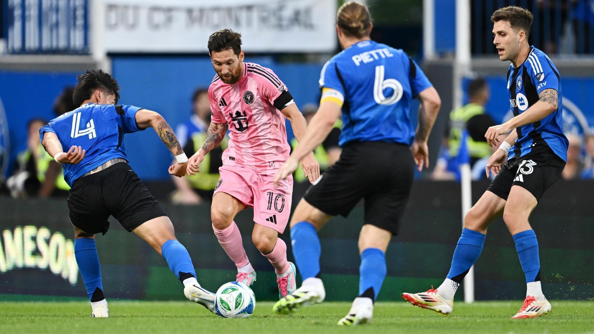 Messi splits three defenders for impressive goal