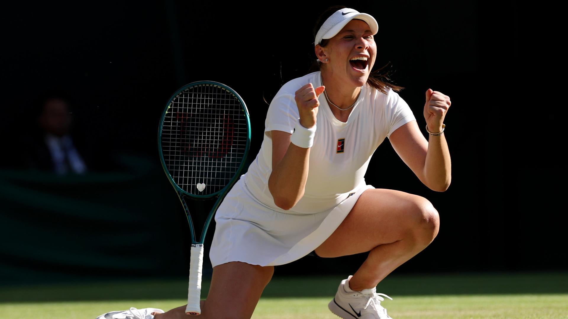 Emotional Anisimova defeats Pavlyuchenkova to reach Wimbledon semis