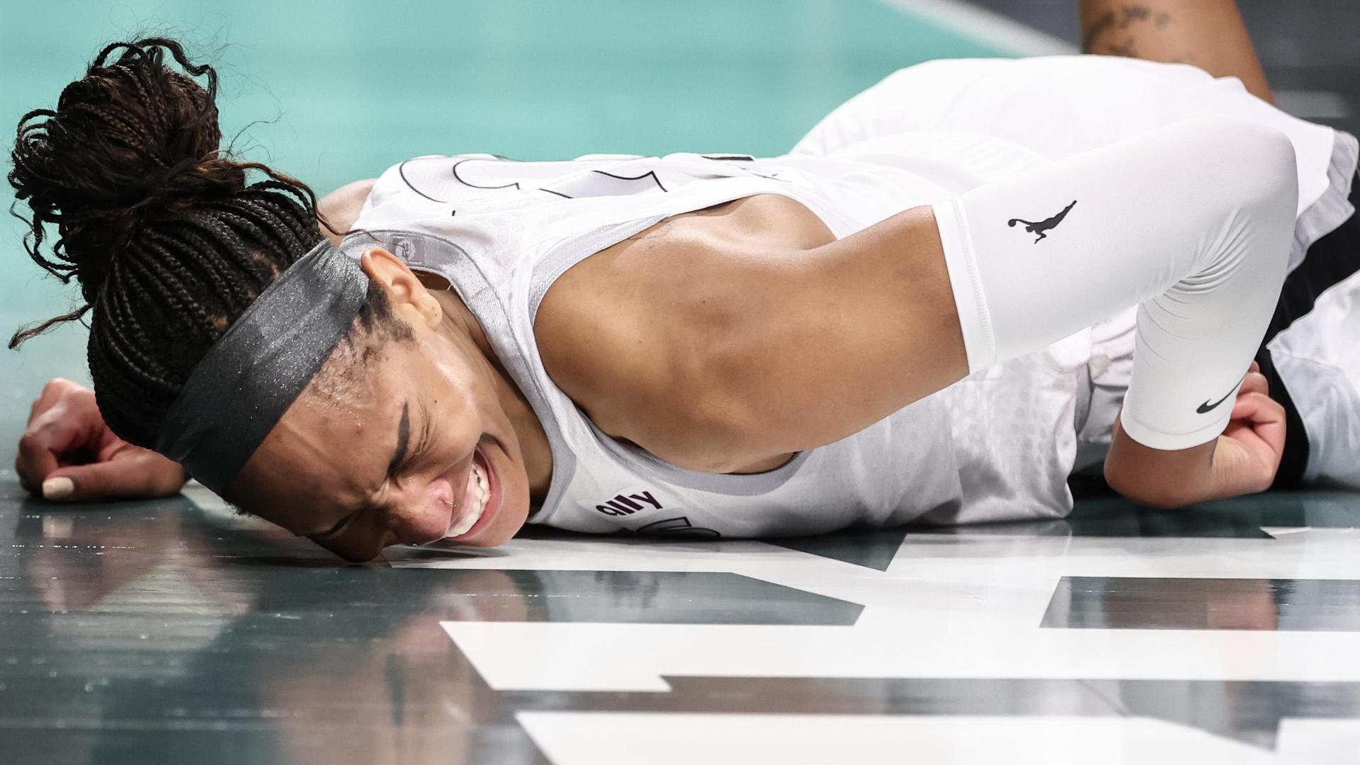 A'ja Wilson exits the game with a wrist injury for the Aces
