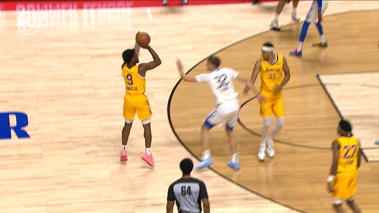 Bronny James drains shot over Cooper Flagg