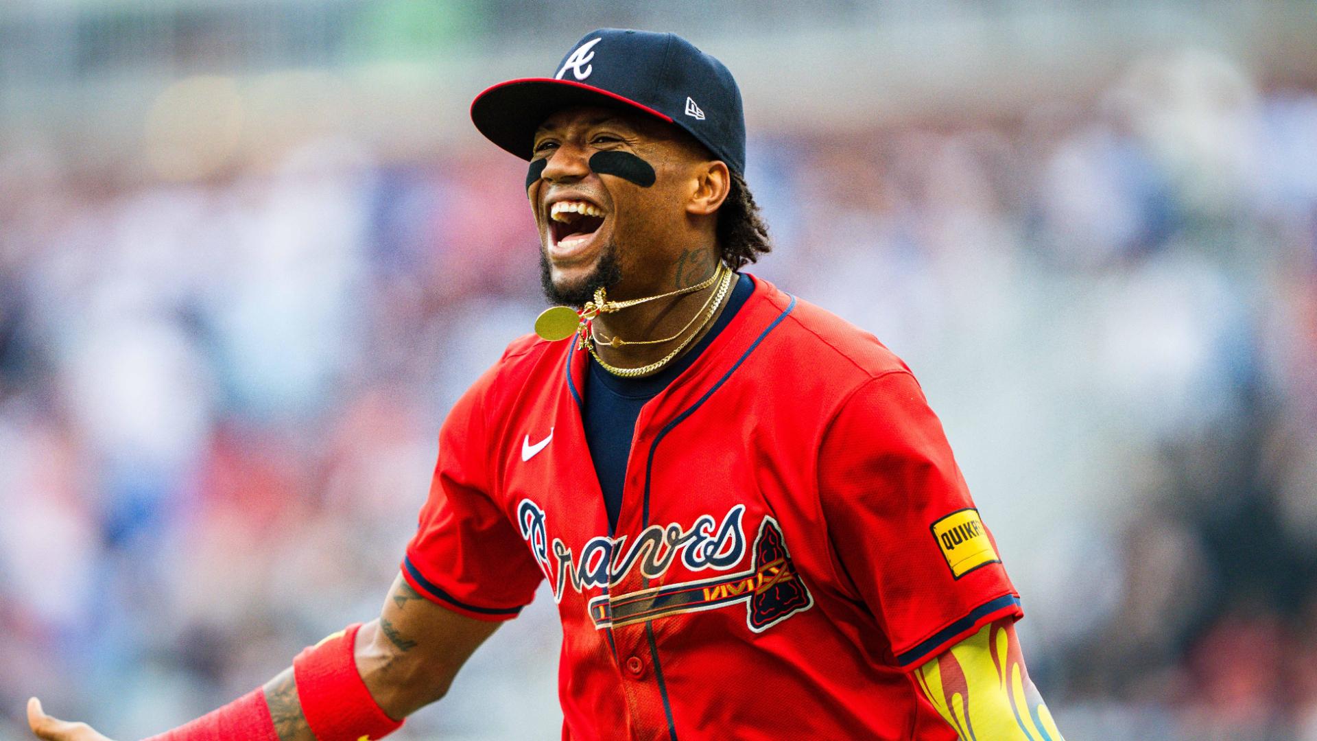 Ronald Acuna Jr. makes an incredible throw to get an out at third