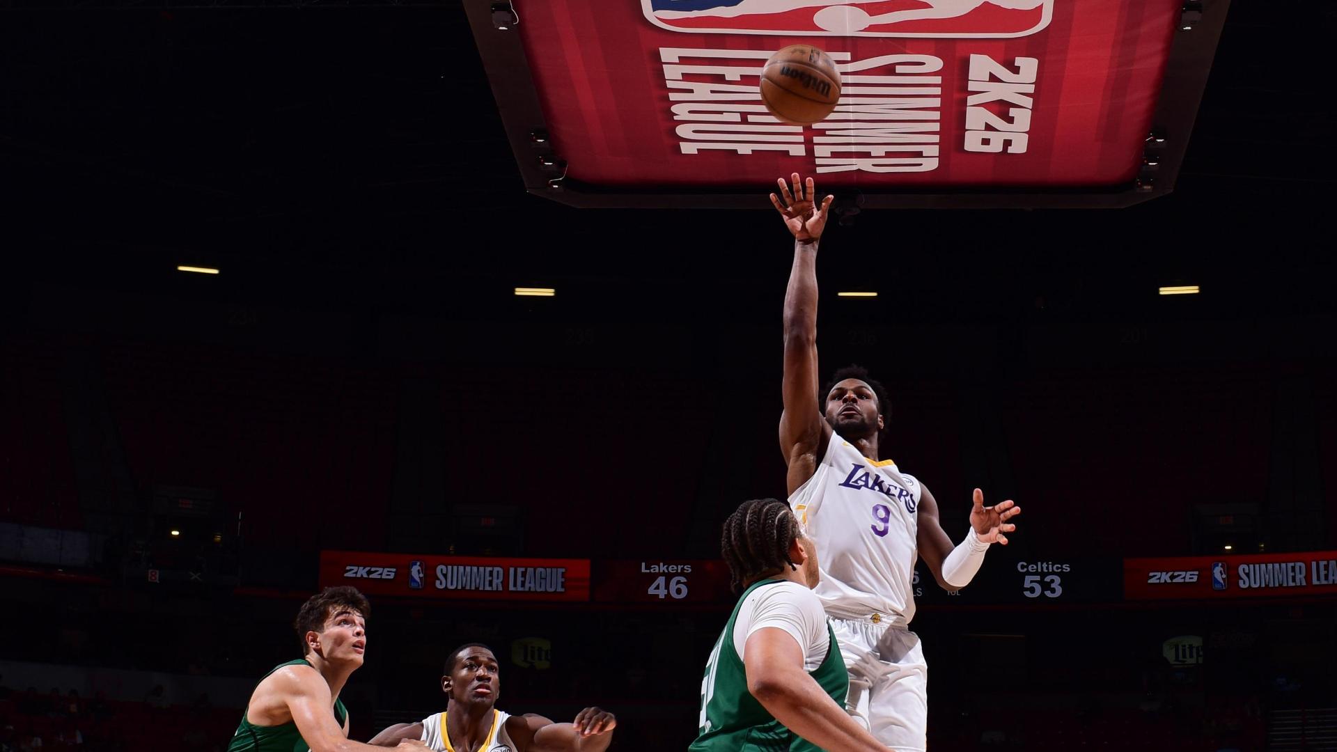 Bronny attacks the rim again for another and-1