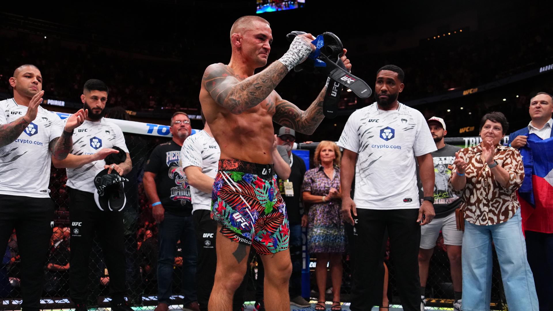 Dustin Poirier leaves gloves in Octagon for final time