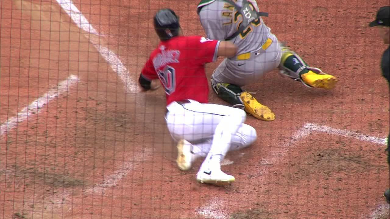 Nick Kurtz fields bunt to get impossible out at home