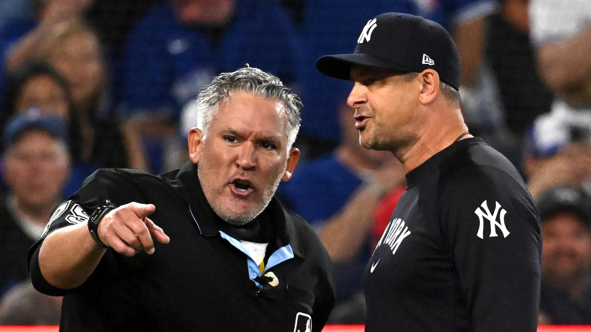 Aaron Boone is irate after getting ejected with pitching coach