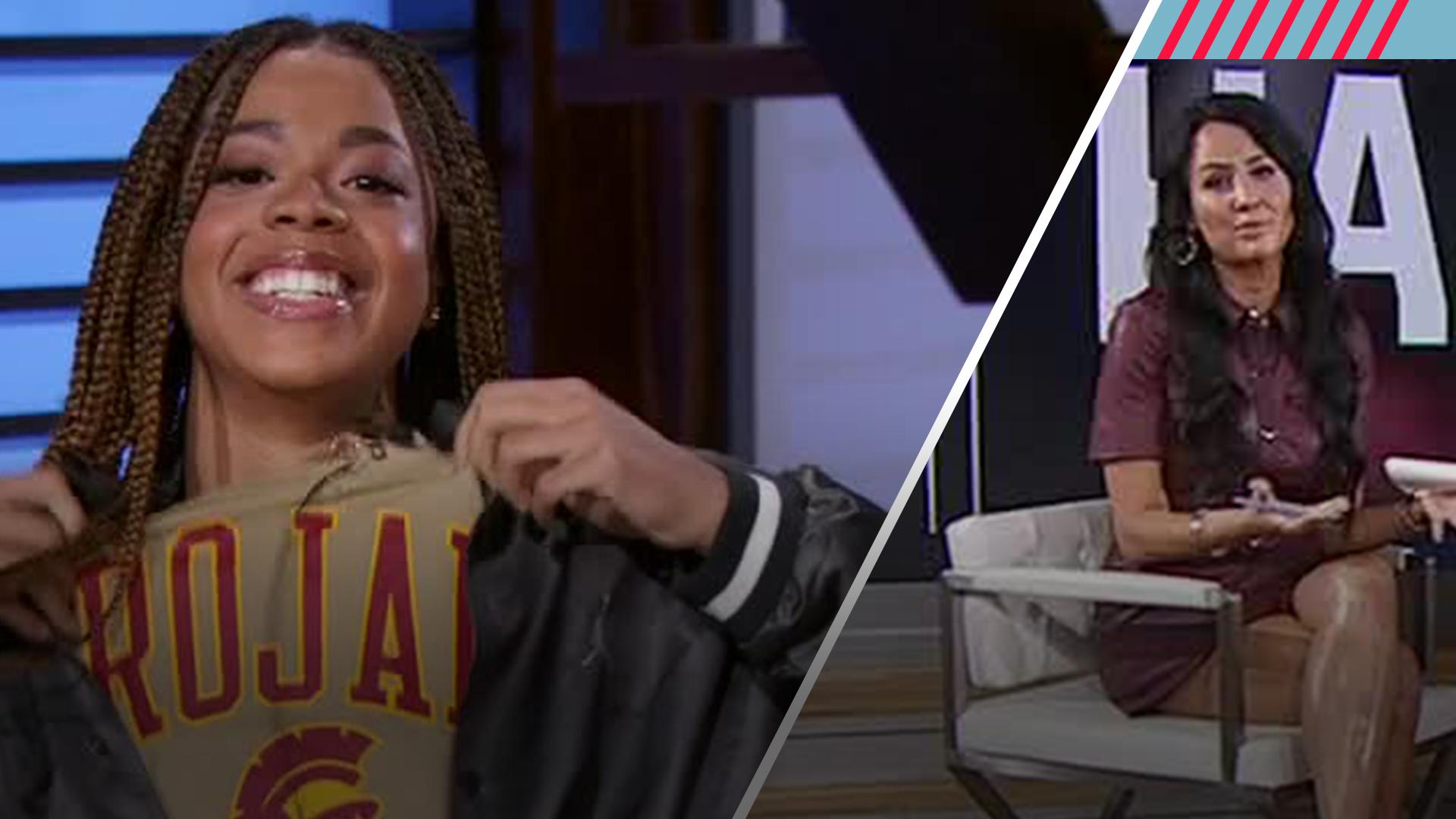 Saniyah Hall commits to USC on 'NBA Today'