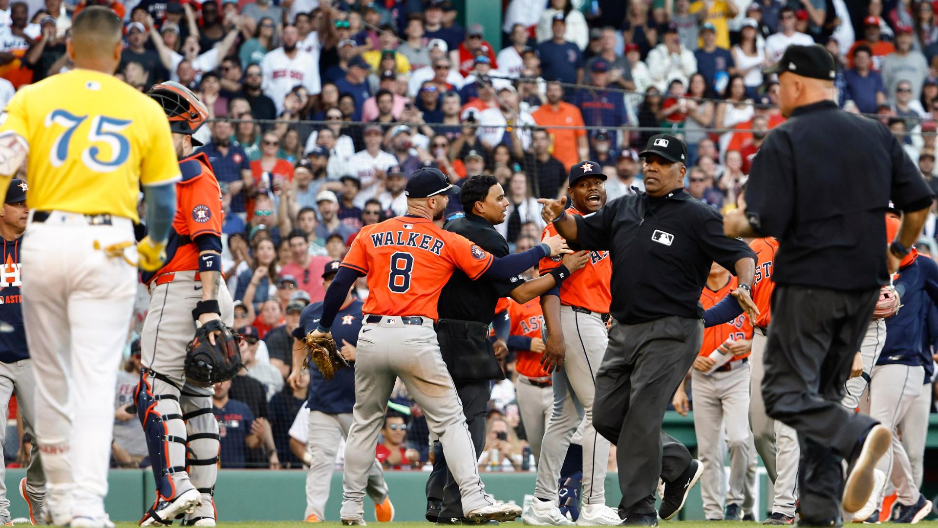 Astros, Red Sox benches clear after Neris shouts at a Boston coach