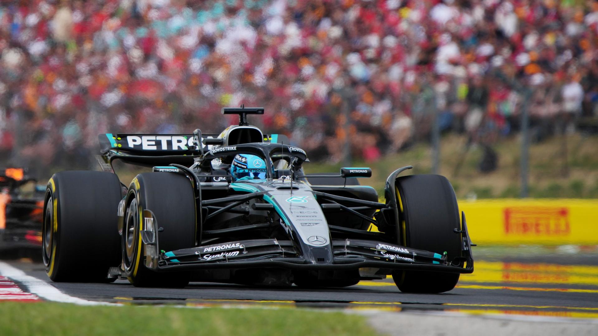 Russell overtakes Leclerc to claim P3