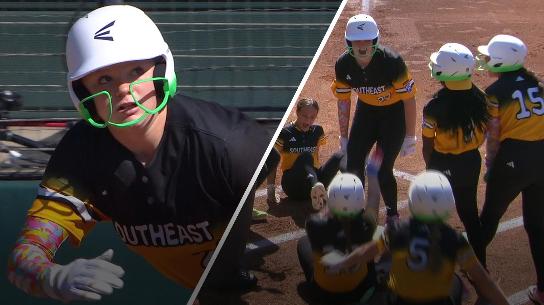 Florida celebrates Addison Bono's 3-run homer in style
