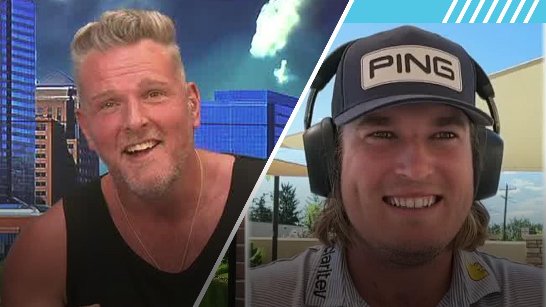 Pat McAfee reveals to Neal Shipley that golfer has locked up PGA Tour card