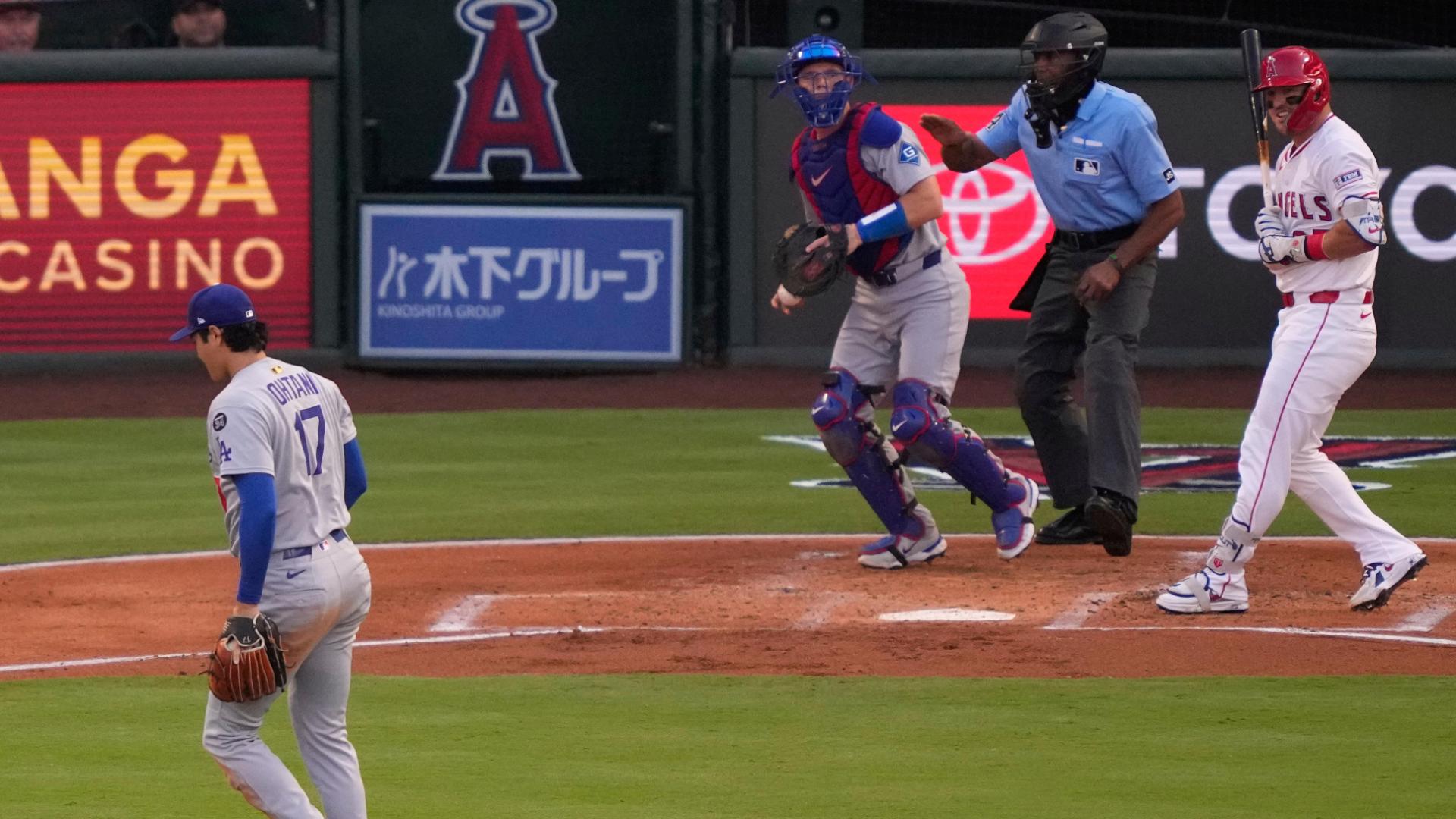 Ohtani K's Trout twice in their first MLB matchup