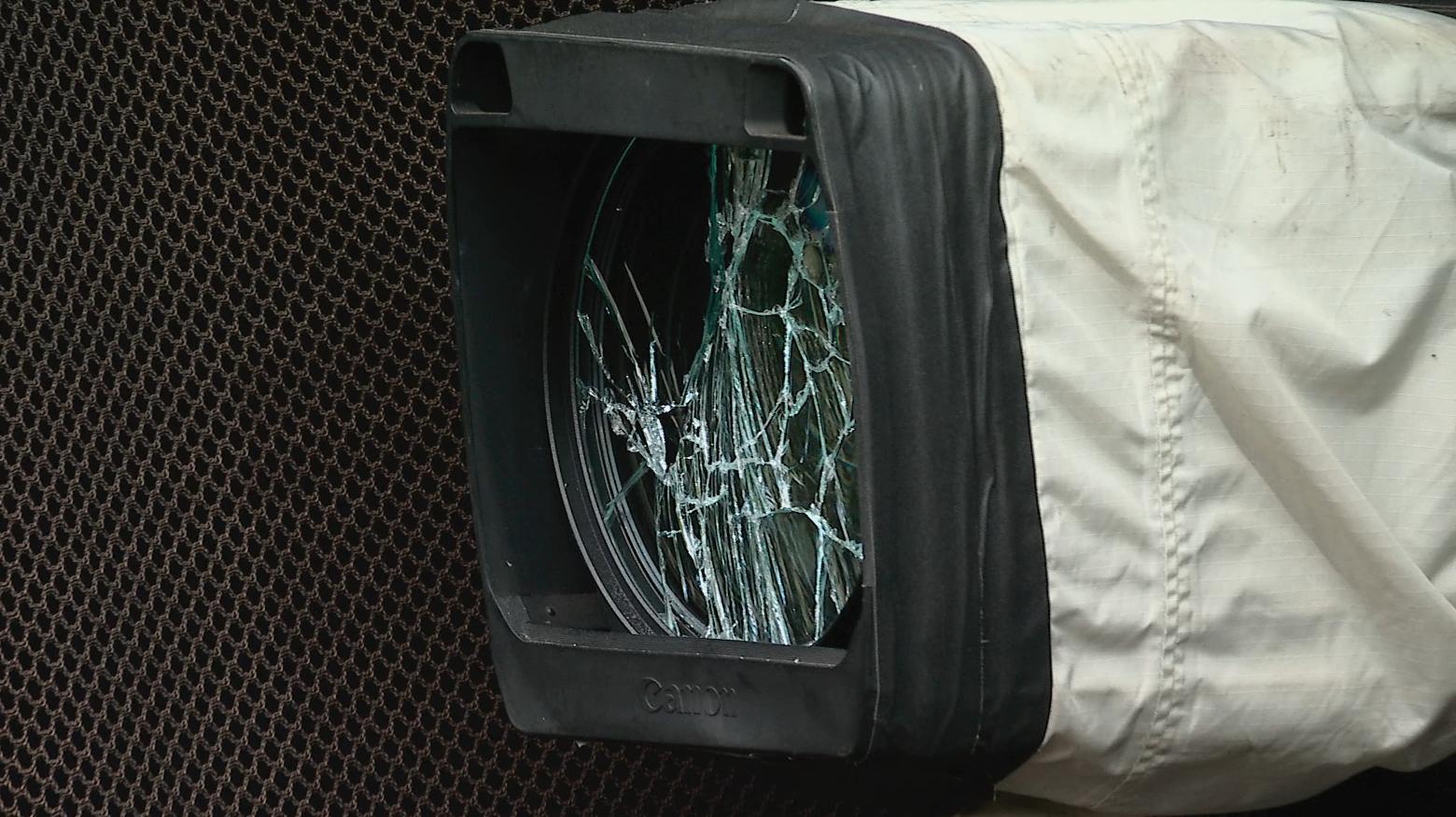 Backstop camera shattered by foul ball