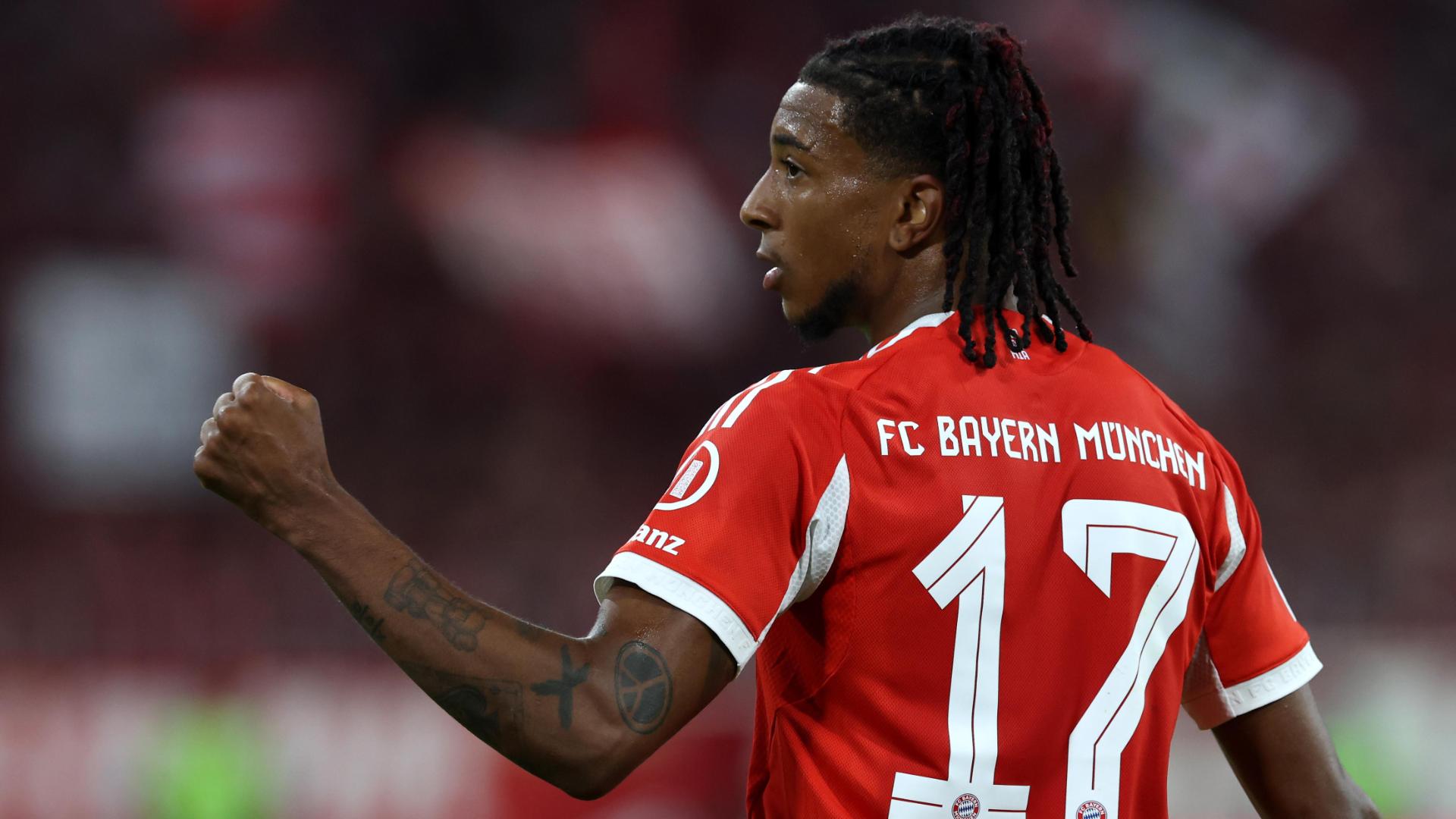 Michael Olise thumps in the opener for Bayern