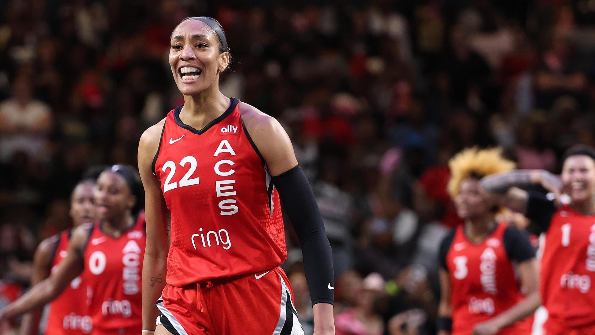 A'ja Wilson's 34-point game sends Aces to 12th straight win