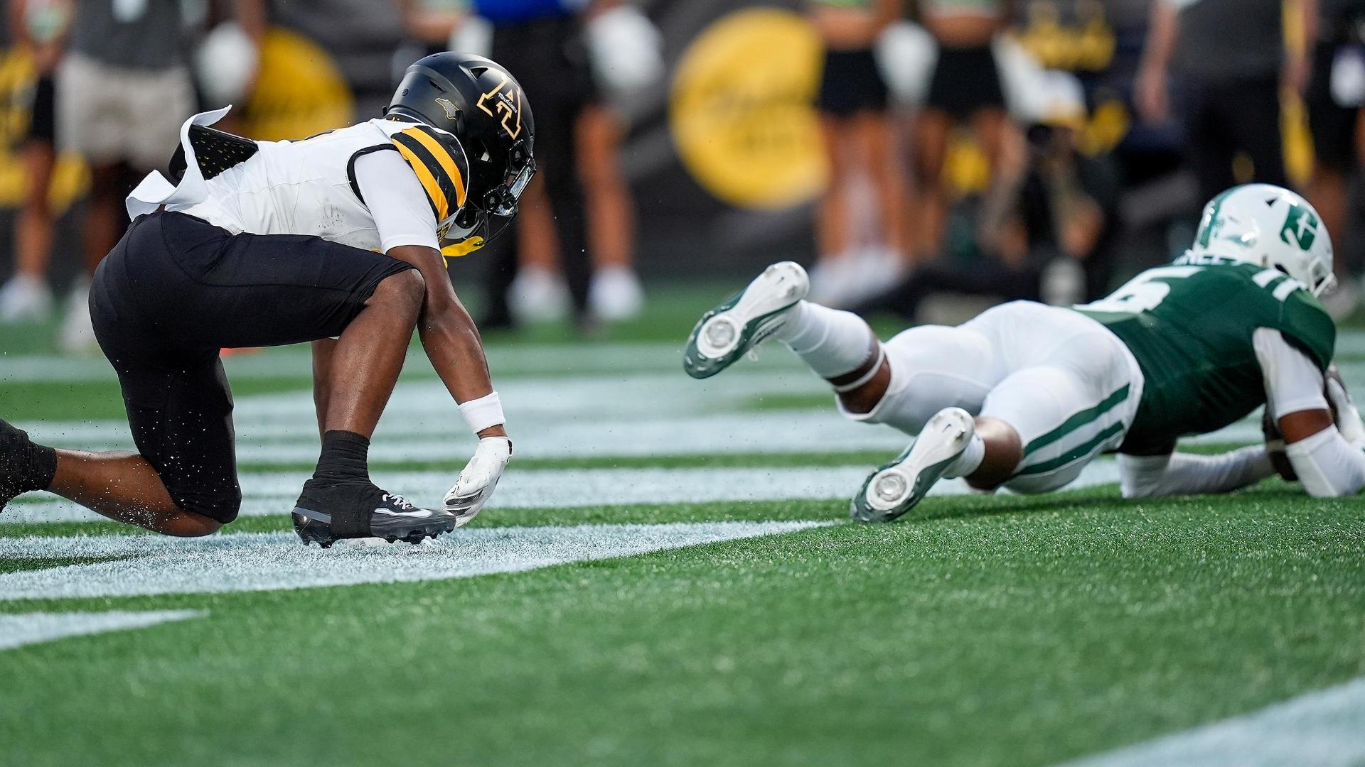 Charlotte DB forces fumble at the 1 with incredible hustle play