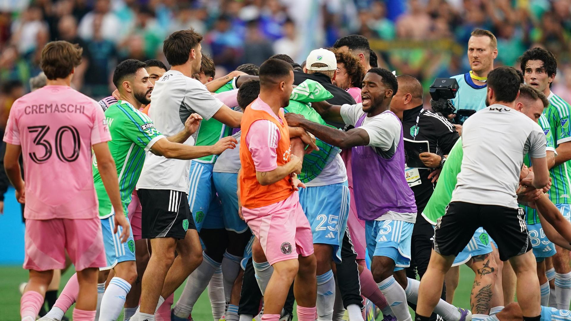 Postmatch brawl breaks out between Inter Miami, Seattle