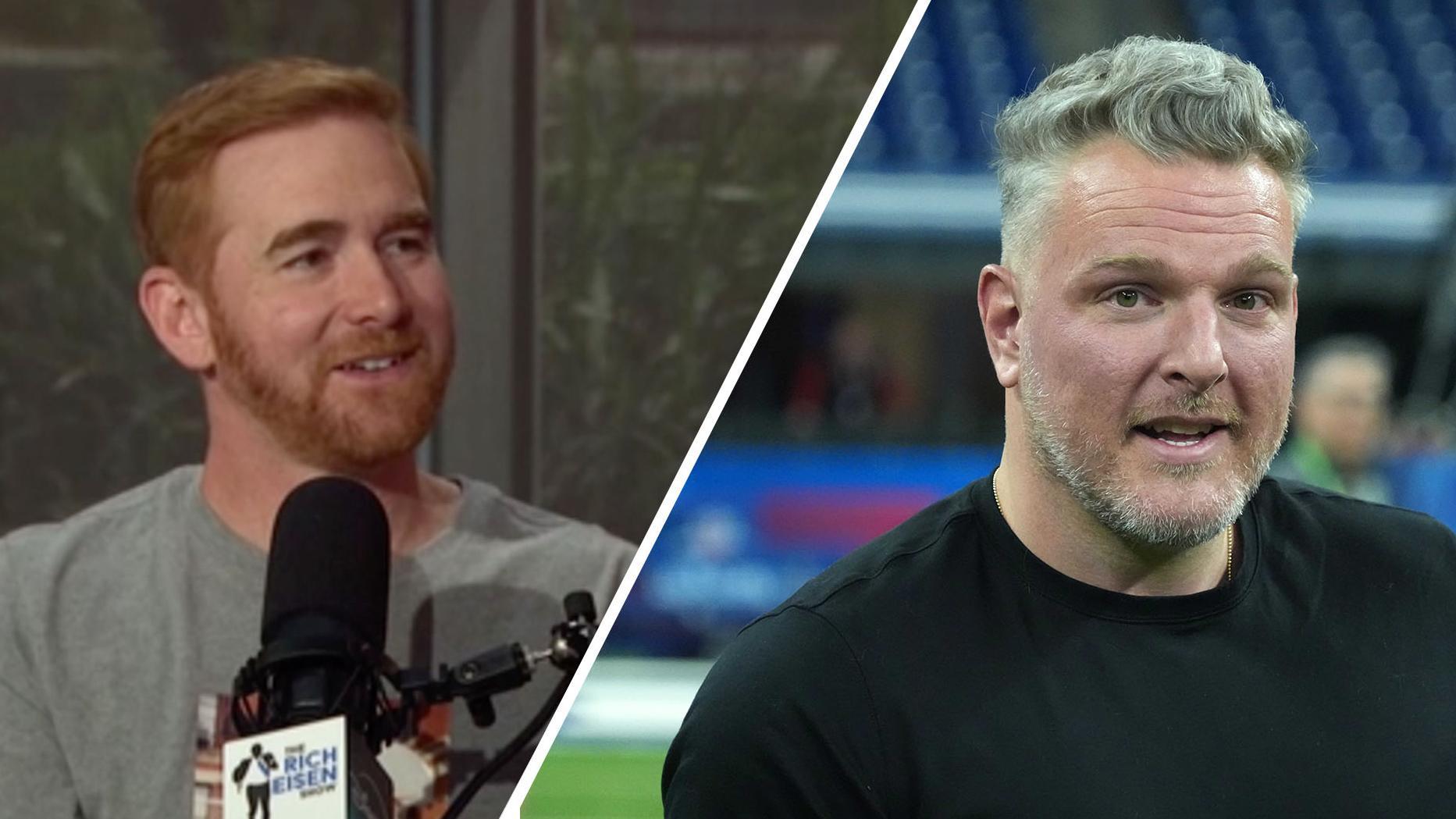 Andrew Santino reveals $10,000 wager with Pat McAfee on Bears' season